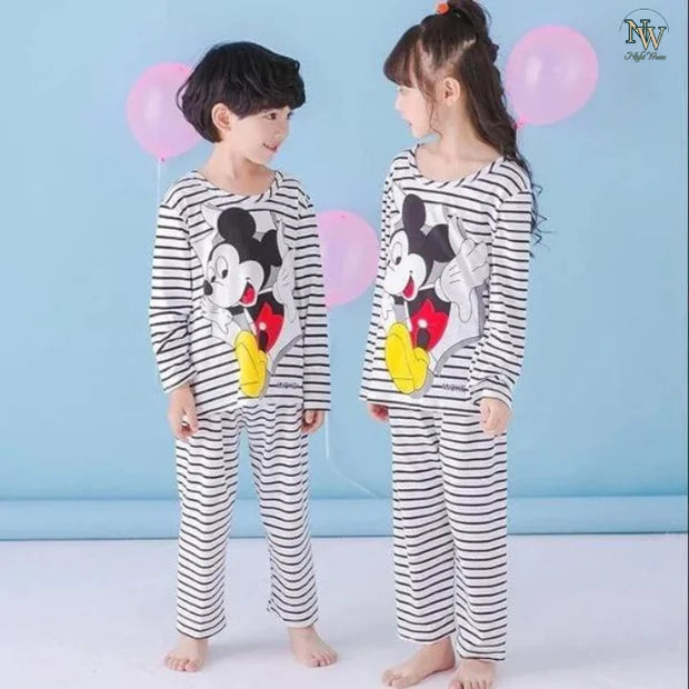 Fleece Fabric Mickey Mouse Printed Kids Winter Suit ( Each )
