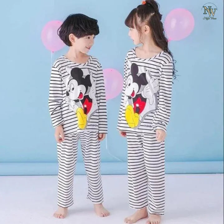 Fleece Fabric Mickey Mouse Printed Kids Winter Suit ( Each )