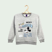 BOYS & GIRLS FLEECE MICKY MOUSE FRIENDS SWEATSHIRT - H.GRAY