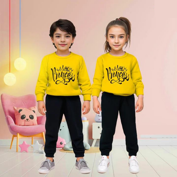 Yellow Little Princess Printed Kids Winter Suit ( Each )