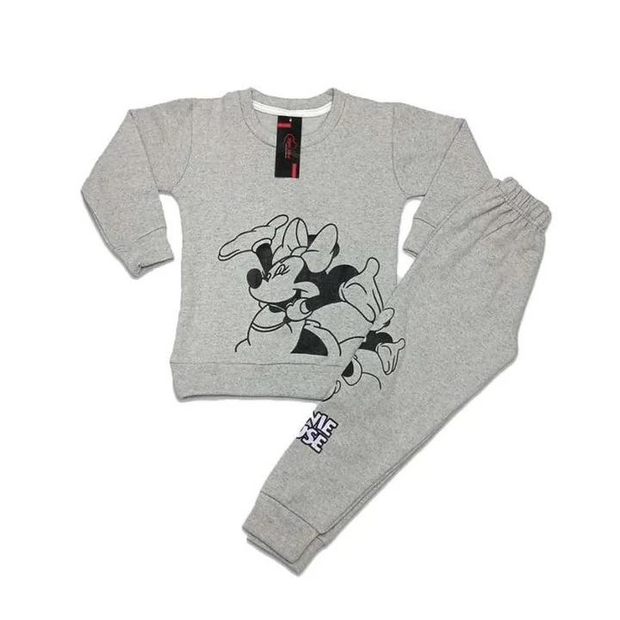 Grey Minnie Mouse Printed Kids Winter Suit
