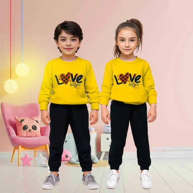 Yellow Love Printed Kids Winter Suit ( Each )