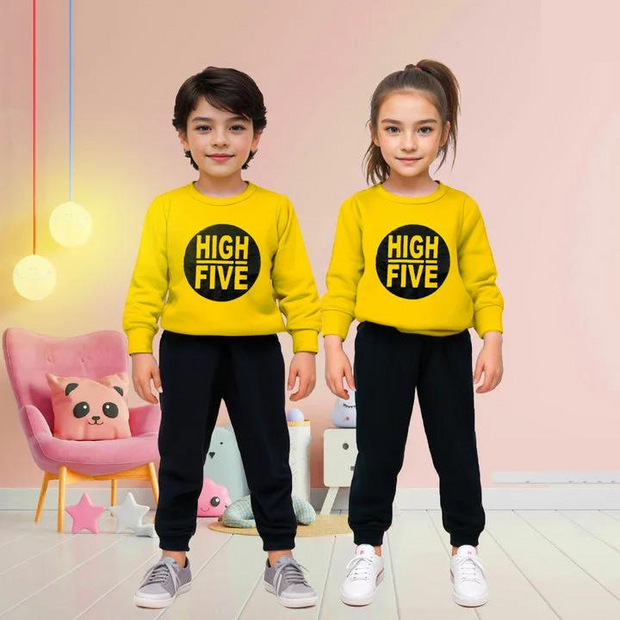 Yellow High Five Printed Kids Winter Suit ( Each )