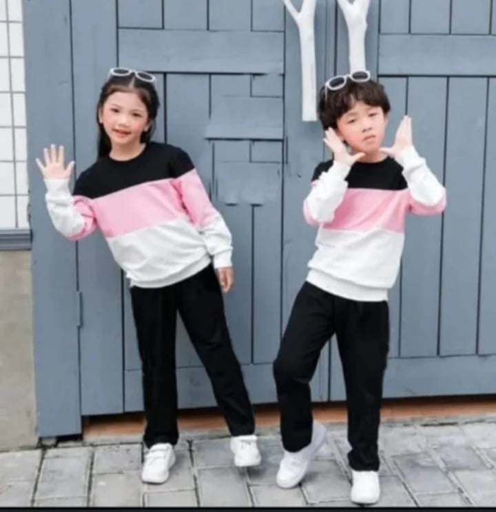 Pink Panel Printed Kids Winter Suit ( Each )