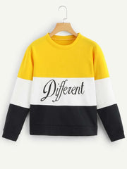 Yellow Winter Fleece Fabric Different Printed Sweatshirt For Women