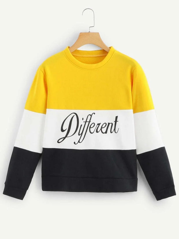 Yellow Winter Fleece Fabric Different Printed Sweatshirt For Women